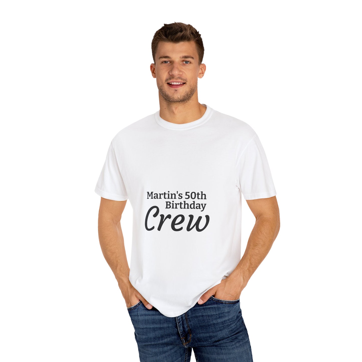 Birthday Crew T-Shirt — "Martin's 50th Birthday Crew" Custom Party Tee