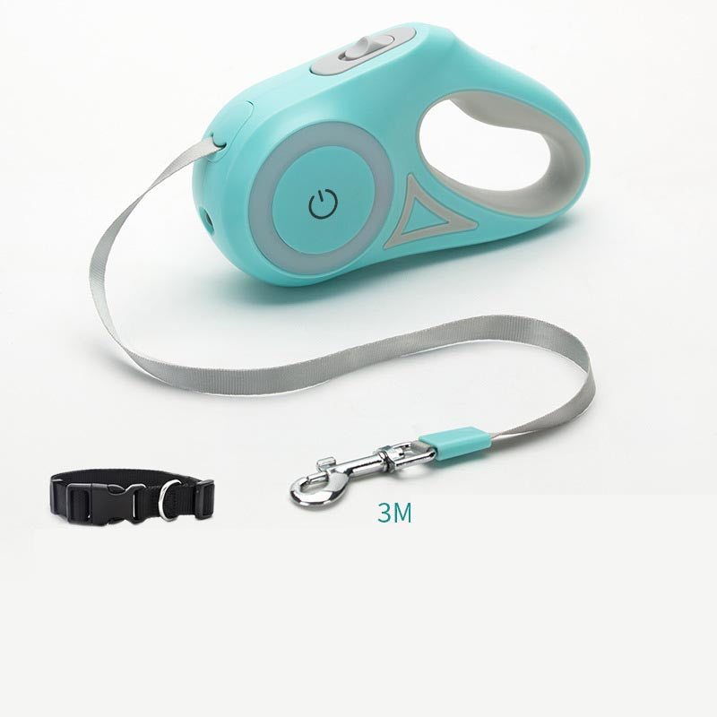 Retractable Leash And Dog Collar Spotlight Automatic Pet Dog Cat Traction Rope For Small Medium Dogs Pet Product